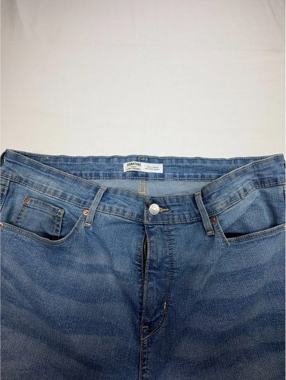 Levi Strauss Signature Men's Jeans Skinny High Rise Solid Denim W33 L30 Blue